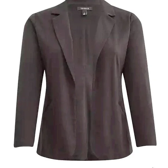 NWT TORRID Women's Longline Open Front Black Blazer - Picture 3 of 16